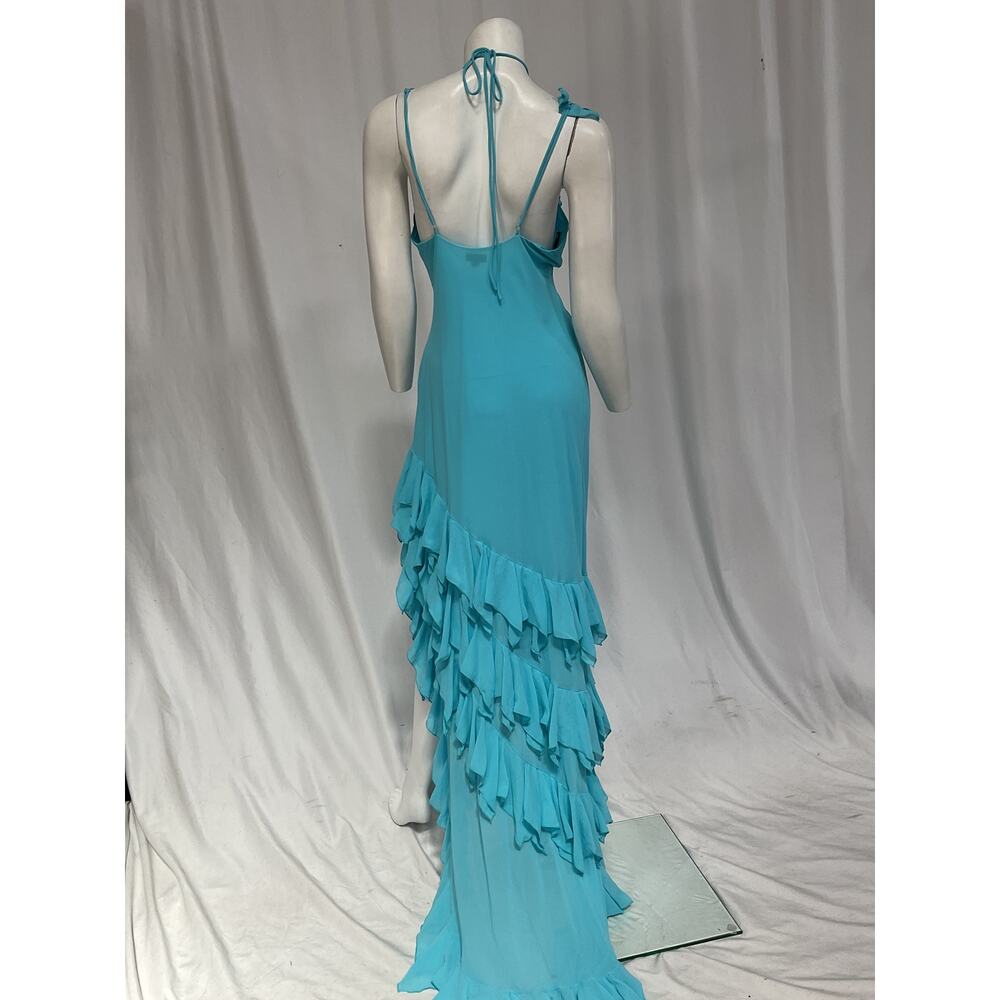 Nbd 'Suki' Blue Georgette Gown Size L - Picture 3 of 5